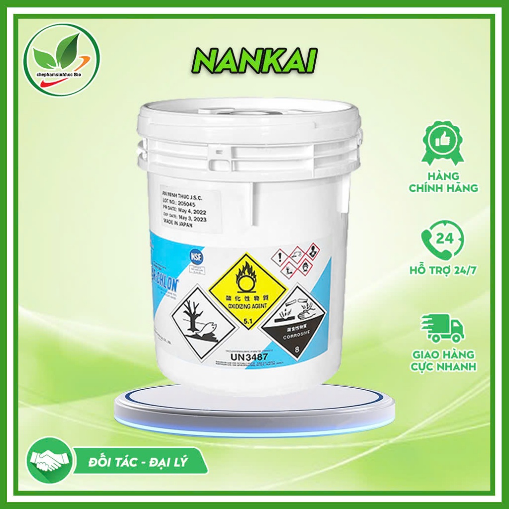 Bột khử khuẩn Clorin Nhật. Hóa chất xử lý nước, khử khuẩn. Chiết lẻ túi 5kg
