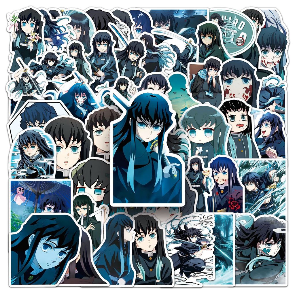 50 Sticker Tokito Muichiro dán trang trí, nhãn dán Kimetsu No Yaiba dễ ...