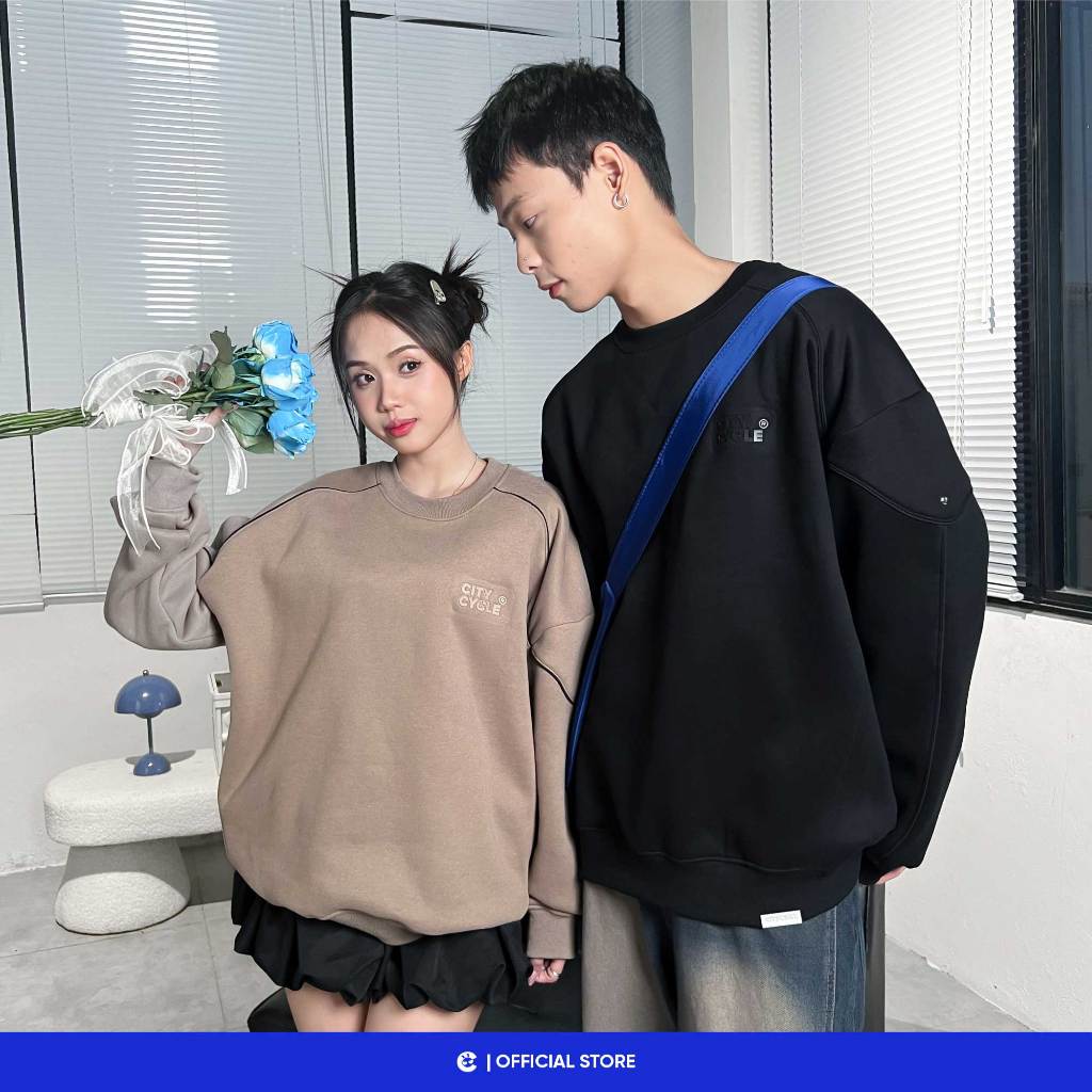 Áo sweater nam nữ đôi nỉ bông dày mùa thu đông Local Brand Chính Hãng City Cycle Áo Sweater Meteor
