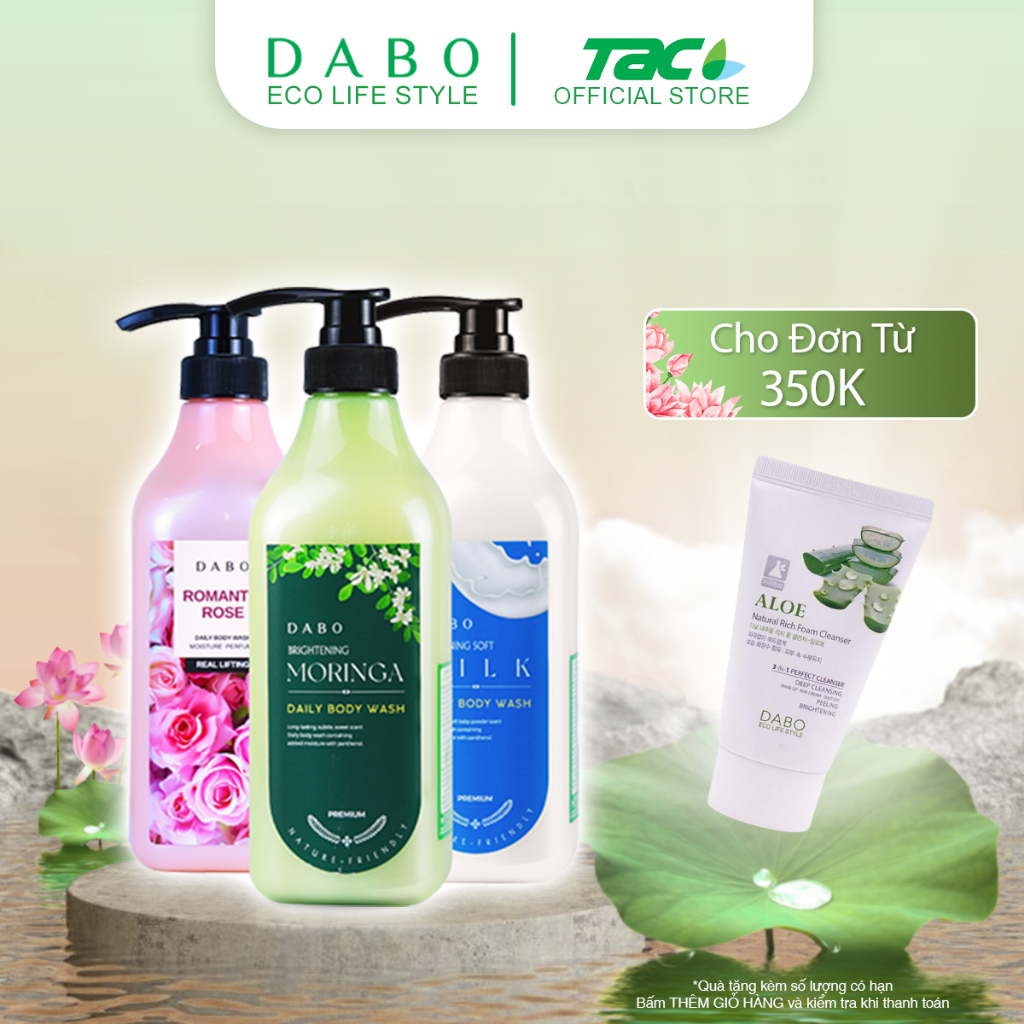 Ảnh Sữa tắm DABO Tinh chất Sữa/ Hoa Hồng/ Chùm Ngây 750ml 1
