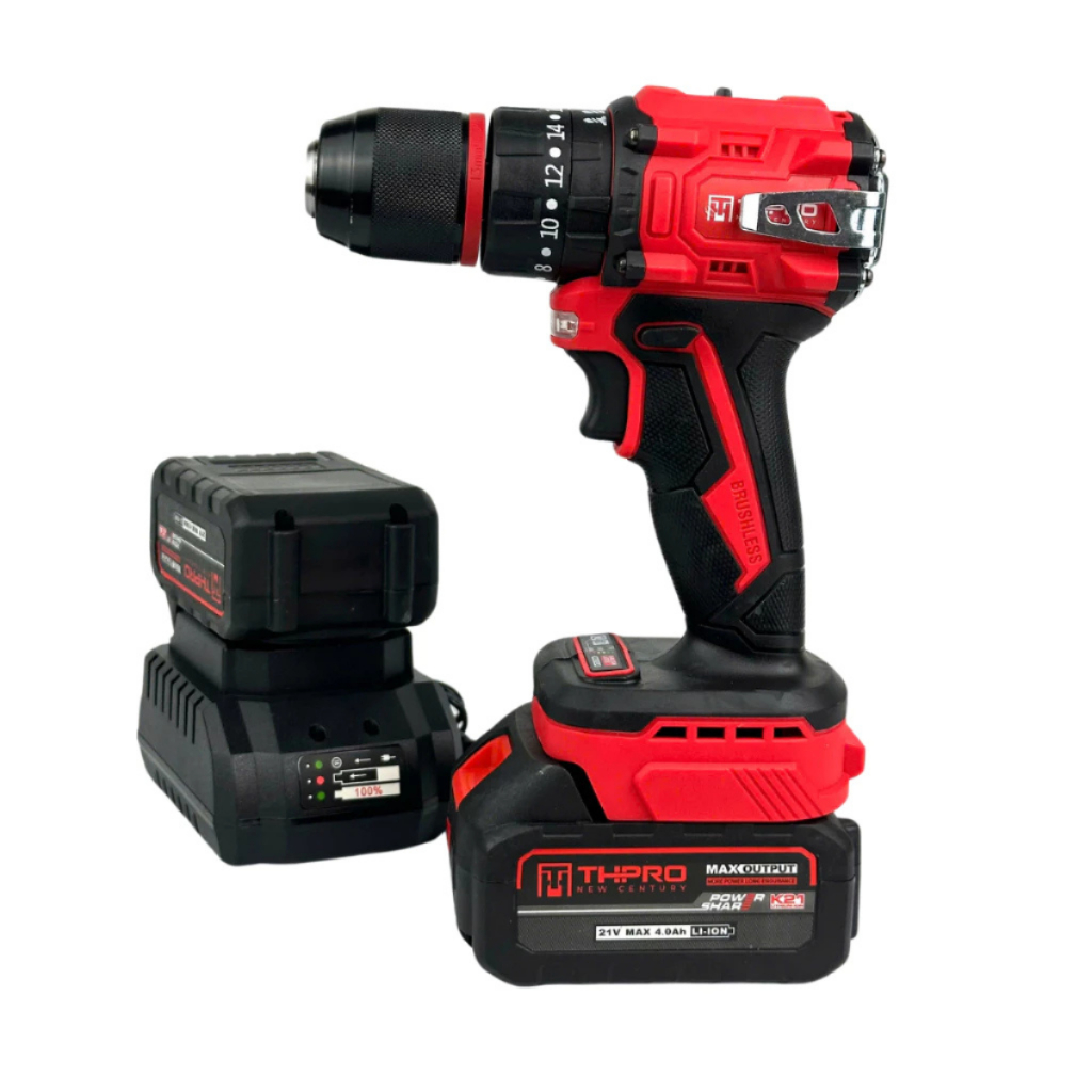 Máy Khoan Pin THPRO TH7713 3 Chức Năng Đầu 13mm Autolock Động Cơ Không Chổi Than Chân Pin Phổ Thông