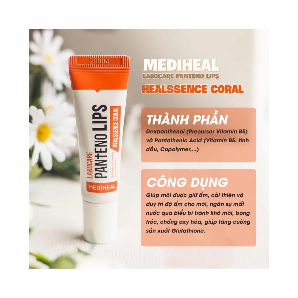 Ảnh Son Dưỡng chuyên dùng cho môi khô nứt nẻ, thâm, bợt màu, nhợt nhạt Mediheal Labocare Panteno Lips 10ml 3