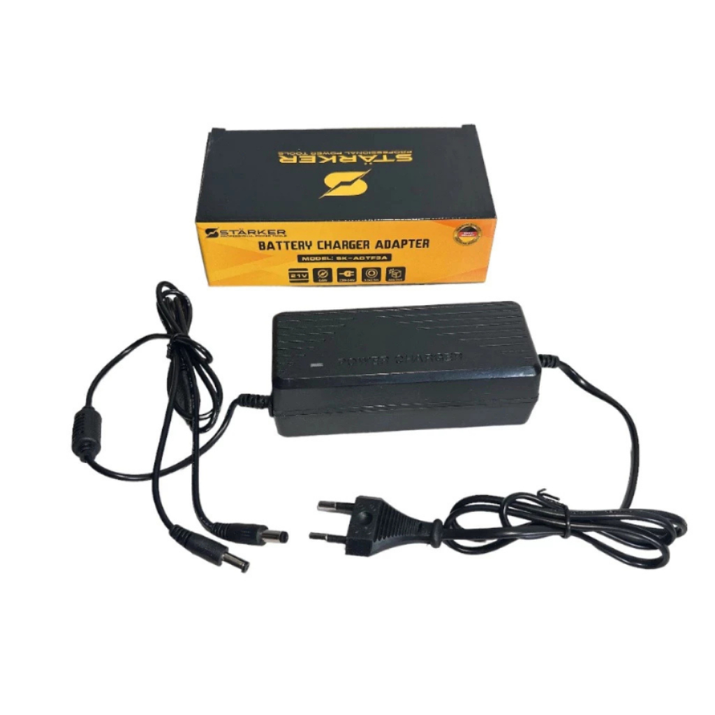 Sạc Nhanh Adapter 3A Starker - Sạc 2 Pin Cùng Lúc Cho Pin Máy Khoan, Máy Bulong Pin Mạch Có Quạt Tản Nhiệt