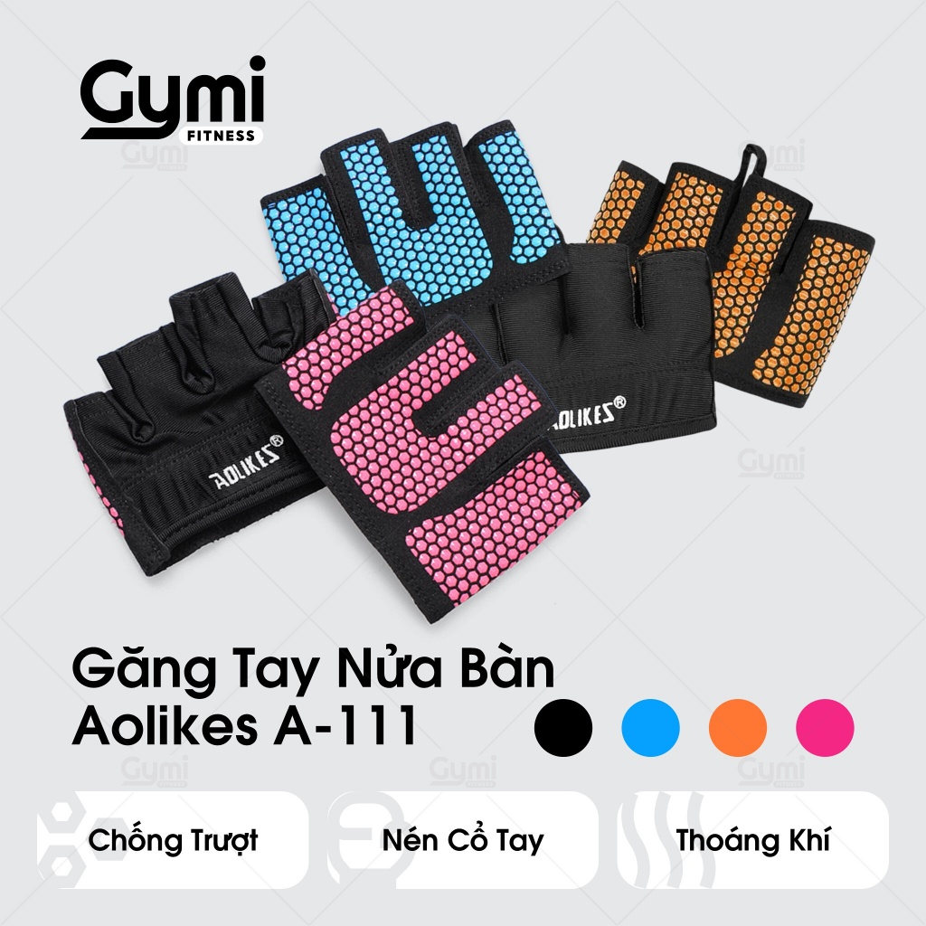 Găng Tay Gym Nữ Nửa Bàn Aolikes A-111 - Găng Tay Thể Thao Nửa Ngón - AL111