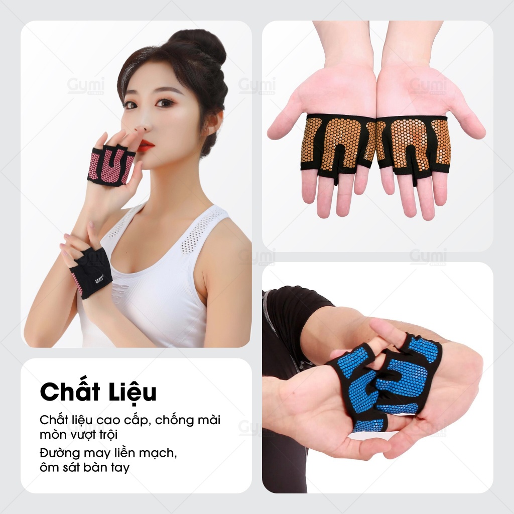 Găng Tay Gym Nữ Nửa Bàn Aolikes A-111 - Găng Tay Thể Thao Nửa Ngón - AL111