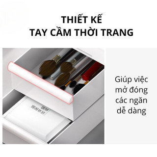 Kệ Đựng Đồ Trang Điểm Để Bàn - 2 Ngăn Kéo, Nhiều Ngăn Chứa, Nhựa Cao Cấp Organizer Đa Năng
