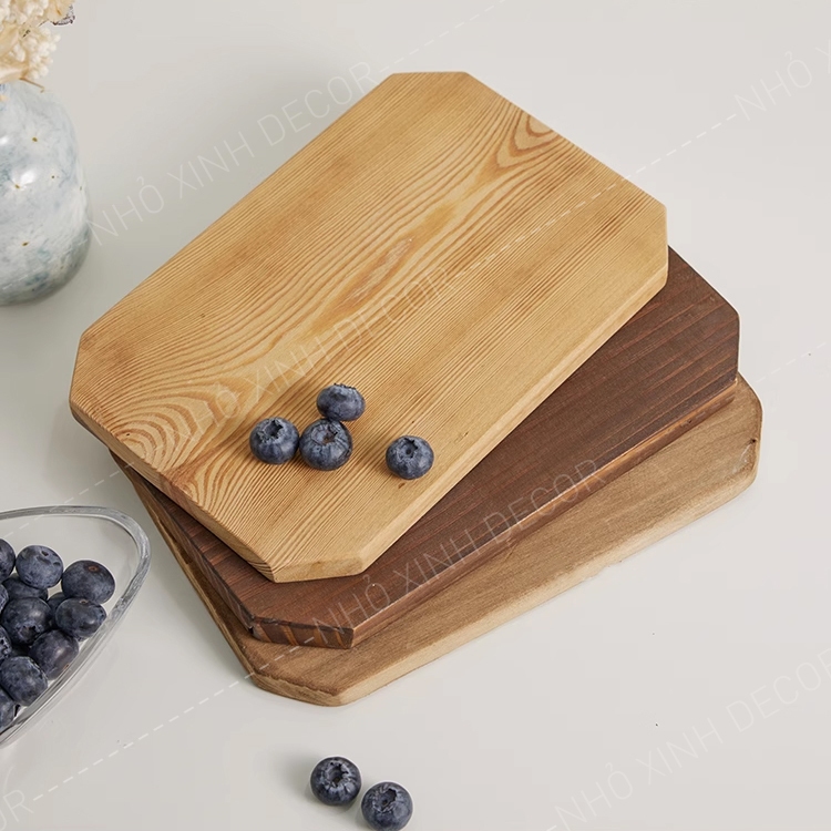Thớt gỗ decor, dùng cho trang trí chụp ảnh đồ ăn thức uống (hạn chế dung trong thái chặt), kệ ly cafe