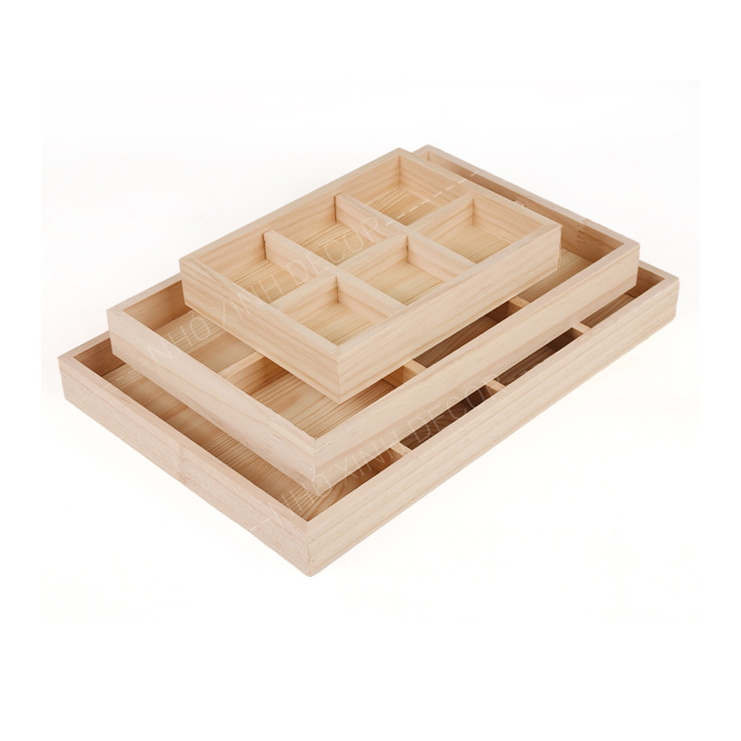 Khay gỗ chia nhiều ngăn đựng phụ kiện đa năng, khay đựng đồ handmade