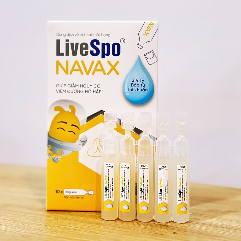 (Quà Tặng) Nhỏ mũi, họng cho trẻ em giúp giảm nghẹt mũi, viêm mũi LiveSpo Navax sơ sinh (Hộp 10 ống)