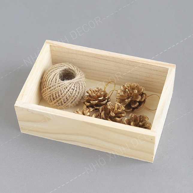 Khay gỗ chữ nhật để đồ, phụ kiện, khay đa năng