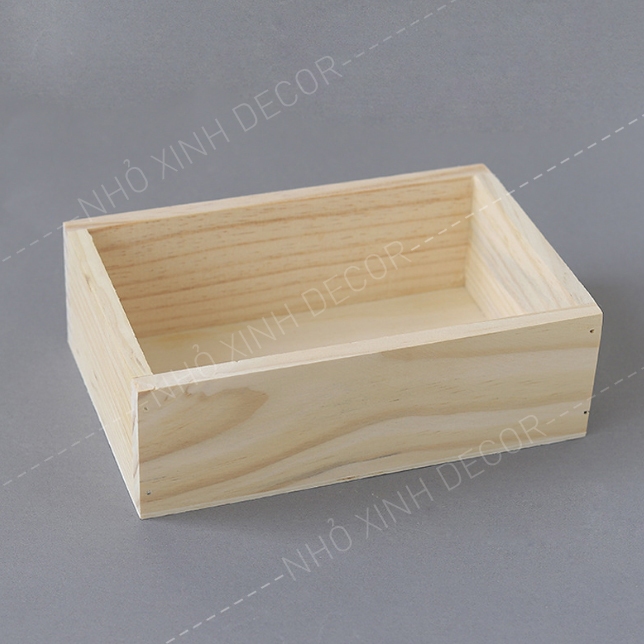 Khay gỗ chữ nhật để đồ, phụ kiện, khay đa năng
