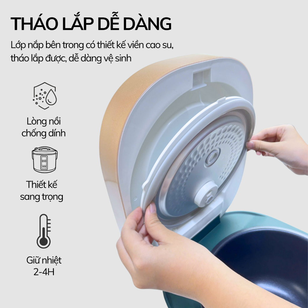 Ảnh Nồi cơm điện cao tần 16 chế độ nấu 1.8L Daewoo công suất 1200w DWRC-G411IH 2