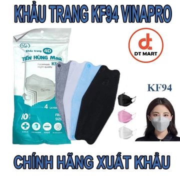 Set 50 chiếc khẩu trang KF94 chính hãng, khẩu trang Hàn Quốc dày dặn chống vi khuẩn bụi mịn