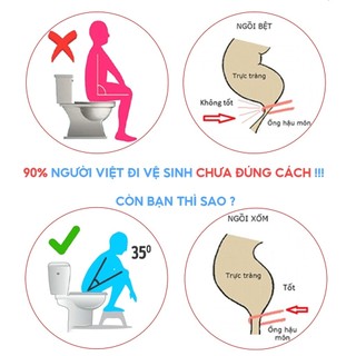 Ghế kê chân toilet Euko Squatpro hộ trợ đi vệ sinh đúng cách, chống táo bón hiệu quả có đế chống trượt