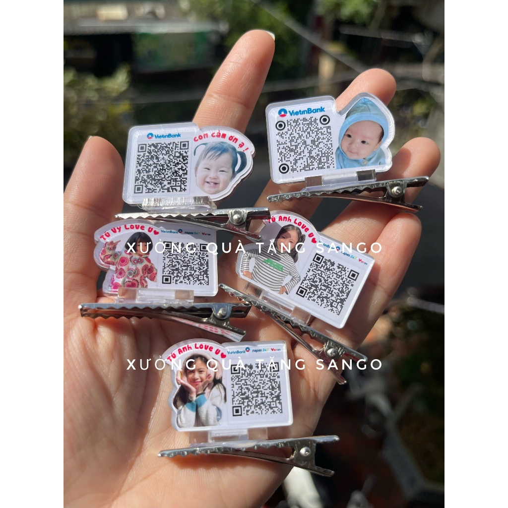 Kẹp tóc in mã Qr lì xì Tết - Quà tặng Sango