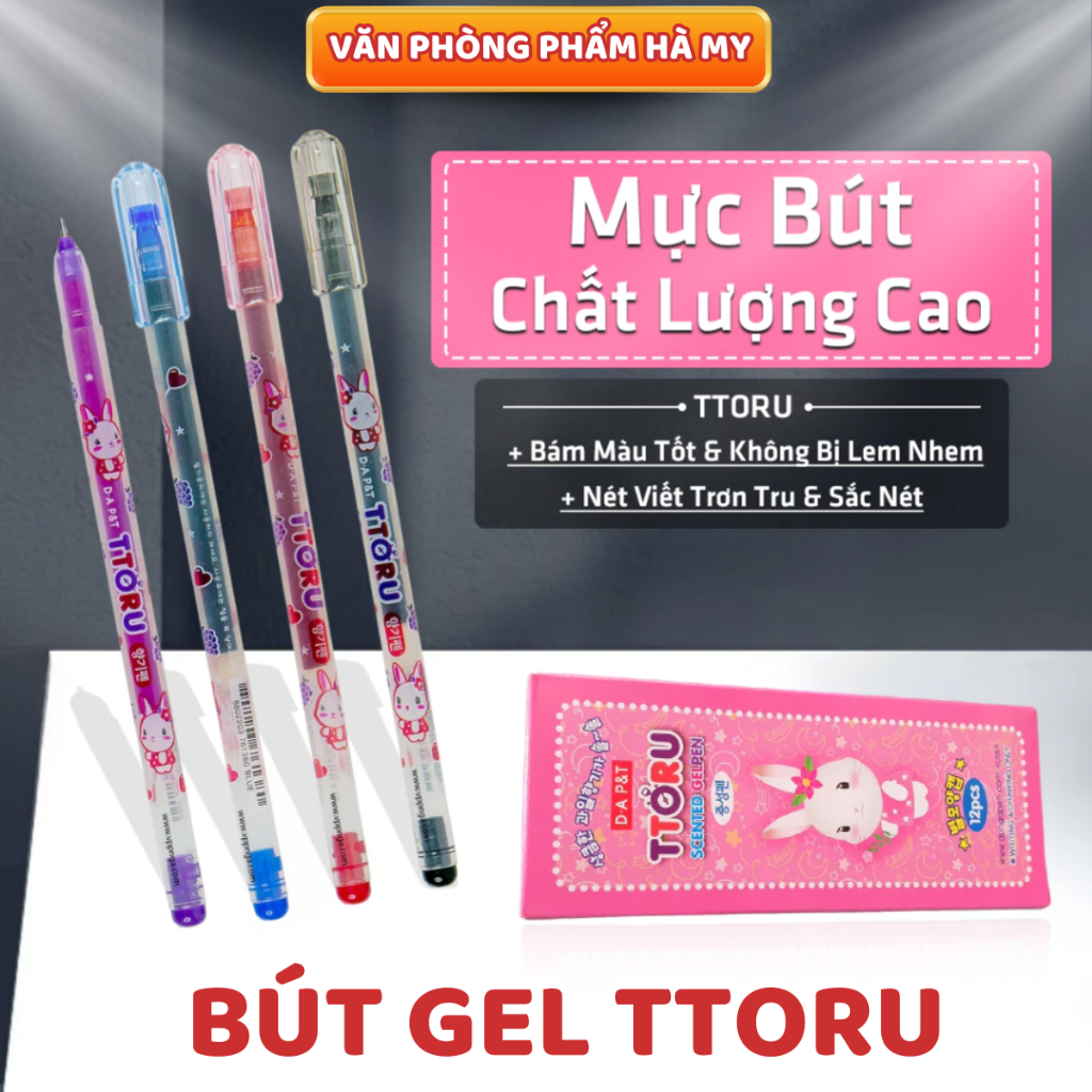 Hộp 12 Cây Bút Viết Mực Nước Nho Thơm TToru Mực Tím Ngòi 0.4mm Chính ...