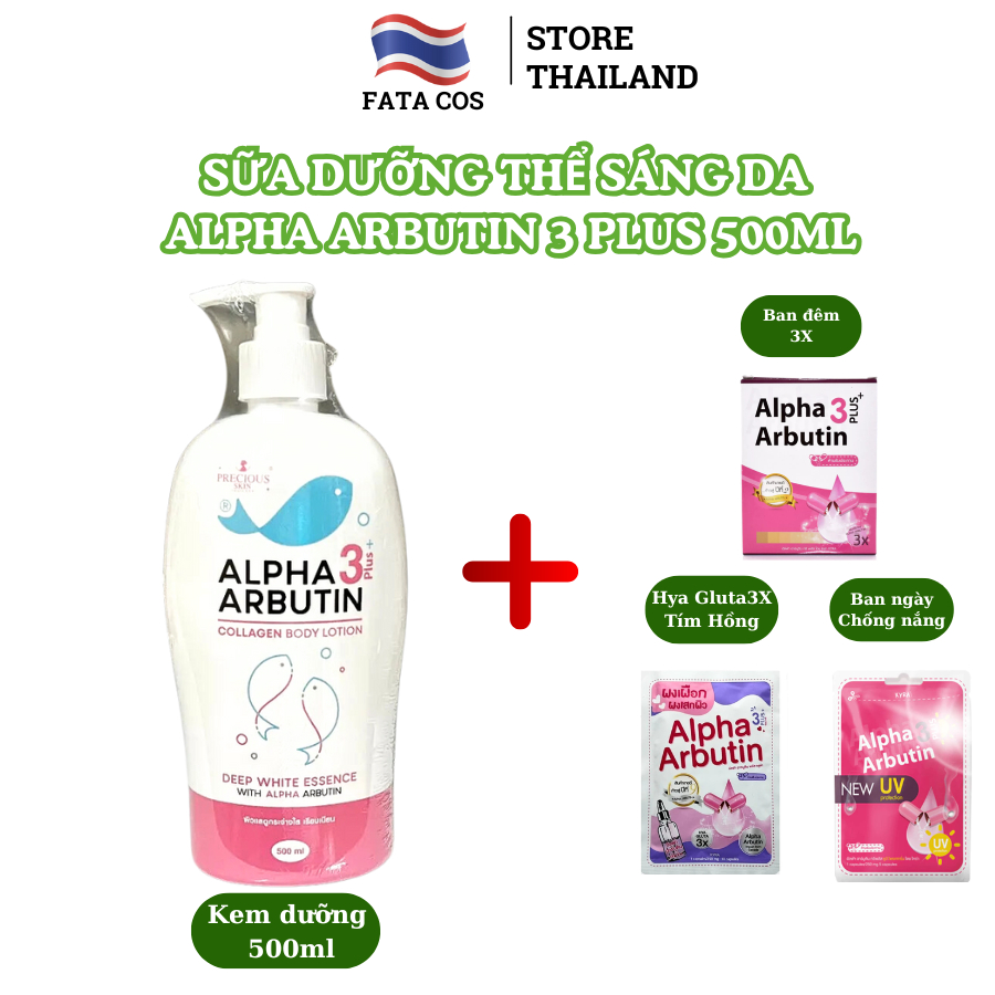 Sữa dưỡng thể trắng da Alpha Burtin thái lan 500ml, dưỡng trắng body thái lan fata co's