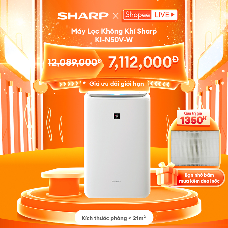 [Sharp X Pu Phạm Live 25/12] Máy lọc khí và tạo ẩm Sharp KI-N50V-W ...