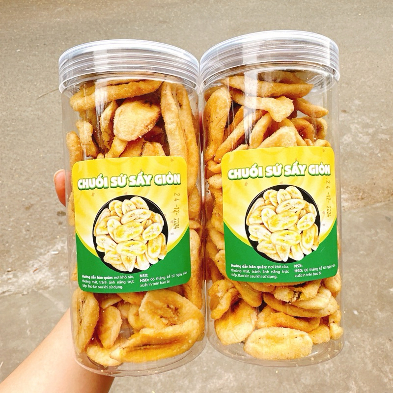 Chuối Sứ Sấy Giòn loại 1 ngon - Hộp 300GR