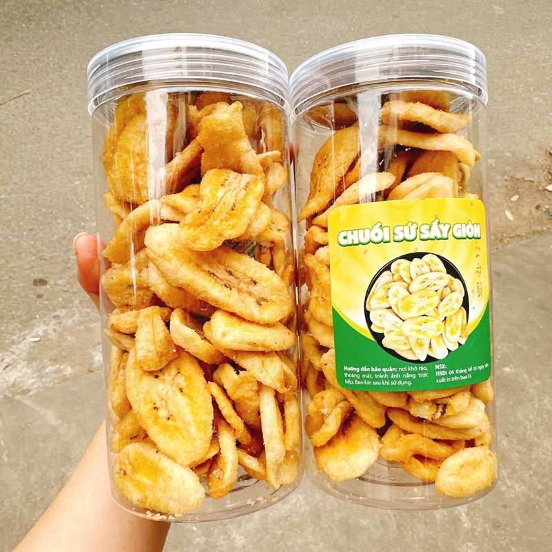 Chuối Sứ Sấy giòn Loại 1 ngon - hộp 300gr/500gr