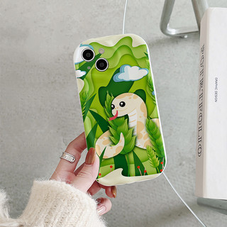 Ốp lưng iphone cạnh sóng nổi Rắn cỏ xanh dành cho ip 6/7/8/plus/x/xr/xs/11/12/13/14/15/16/pro max sk2110