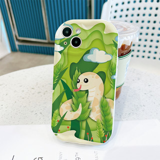 Ốp lưng iphone cạnh sóng nổi Rắn cỏ xanh dành cho ip 6/7/8/plus/x/xr/xs/11/12/13/14/15/16/pro max sk2110