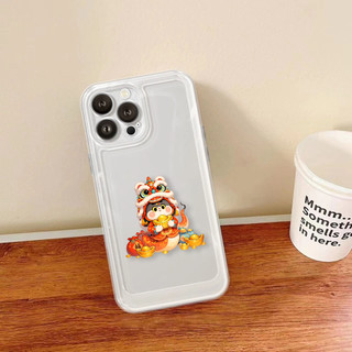 Ốp lưng iphone trong suốt siêu dày cạnh vuông Tết rắn cầm vàng 6/7/8/plus/x/xr/xs/11/12/13/14/15/16/pro max - sd2030
