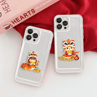 Ốp lưng iphone trong suốt siêu dày cạnh vuông Tết rắn cầm vàng 6/7/8/plus/x/xr/xs/11/12/13/14/15/16/pro max - sd2030