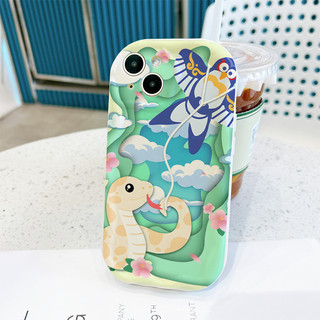 Ốp lưng iphone cạnh sóng nổi Rắn đáng yêu dành cho ip 6/7/8/plus/x/xr/xs/11/12/13/14/15/16/pro max sk2109