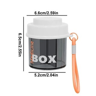 Hộp Thuốc Mini 4 Ngăn – Xoay Mở Từng Ngăn, Có Dây Silicon Treo