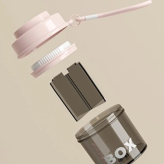 Hộp Thuốc Mini 4 Ngăn – Xoay Mở Từng Ngăn, Có Dây Silicon Treo