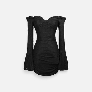 Đầm Nữ Ngắn Off Shoulder Long Sleeves, Chất Vải Ren Thun Thoải Mái, WDN106 SOME HOW STORE