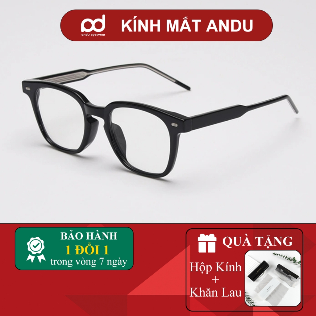 Ảnh Gọng kính cận thời trang nam nữ ANDU EYEWEAR dáng vuông KUBO chất liệu nhựa cốt kim loại 2116 1