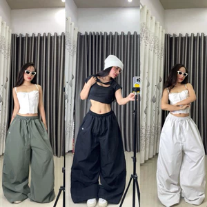 Quần Dù Gió Ống Siêu Rộng Cá Tính UNISEX Thời Trang Form Đứng Chất Liệu Dày Dặn Thoải Mái Thoáng Mát M.I.O STORE