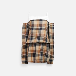 Đầm Nữ Ngắn The Checked Bowtie, Chất Vải Kaki Dệt Sọc Thoải Mái, WDN110 SOME HOW STORE
