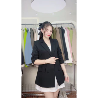 Áo Vest Blazer Nữ Dáng Ôm Chiết Eo Nút Bọc 2 lớp Tôn Dáng A2