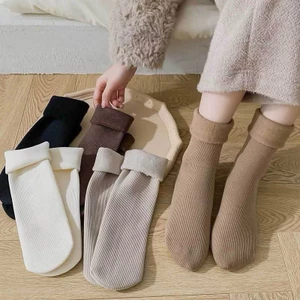 Set 10 Đôi Tất Nữ Cotton Lót Nỉ Giữ Nhiệt Siêu Ấm Chân
