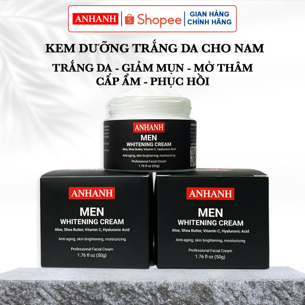 Kem dưỡng trắng da mặt cho nam, kem dưỡng ẩm, giảm mụn ANHANH - kem dưỡng da nam, chống lão hóa, mờ thâm sạm nám