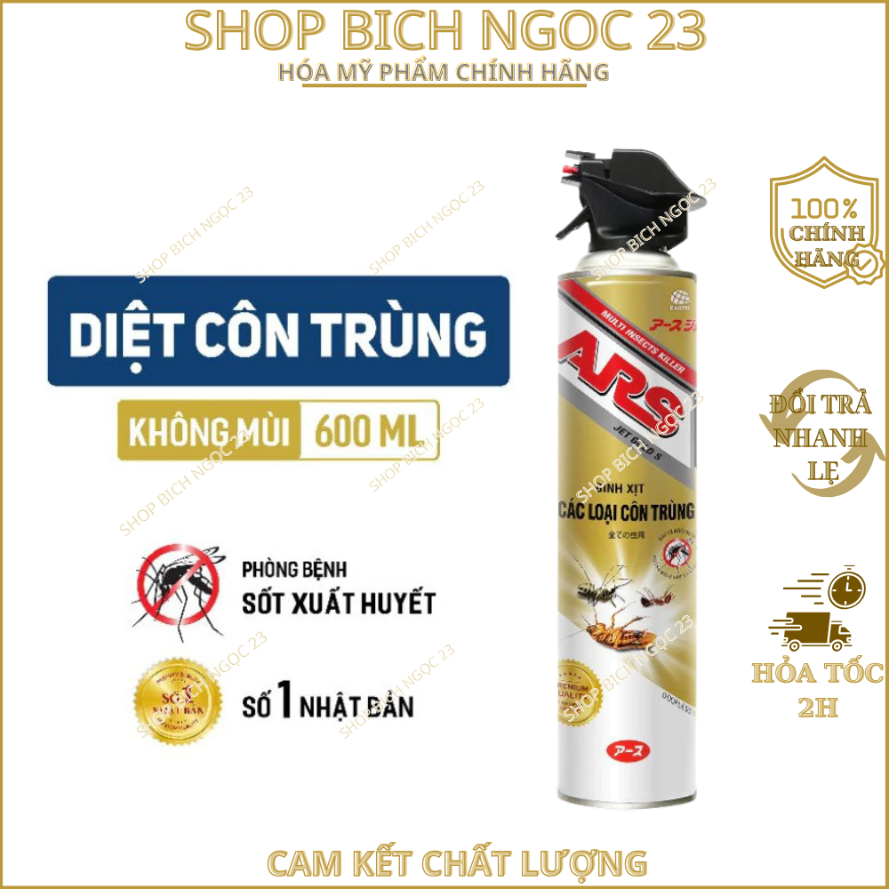 Bình Xịt Muỗi Kiến Dán ARS Không Mùi, có mùi lanveder 600ML