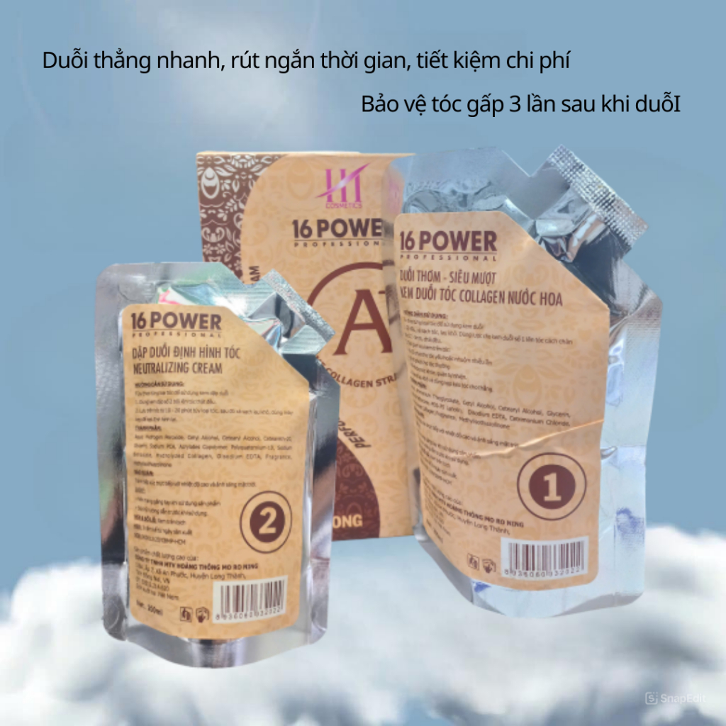 Kem duỗi tóc tại nhà 16 Power 200ml - Duỗi thơm siêu mượt / Dập duỗi định hình tóc | Thuốc nhuộm tóc Hiền Thục