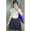 Áo Croptop Kiểu Nữ Tay Ngắn In Hình Nhiều Hoạ Tiết Xinh Xắn Cổ Tròn Màu Trắng TuanLe Clothing