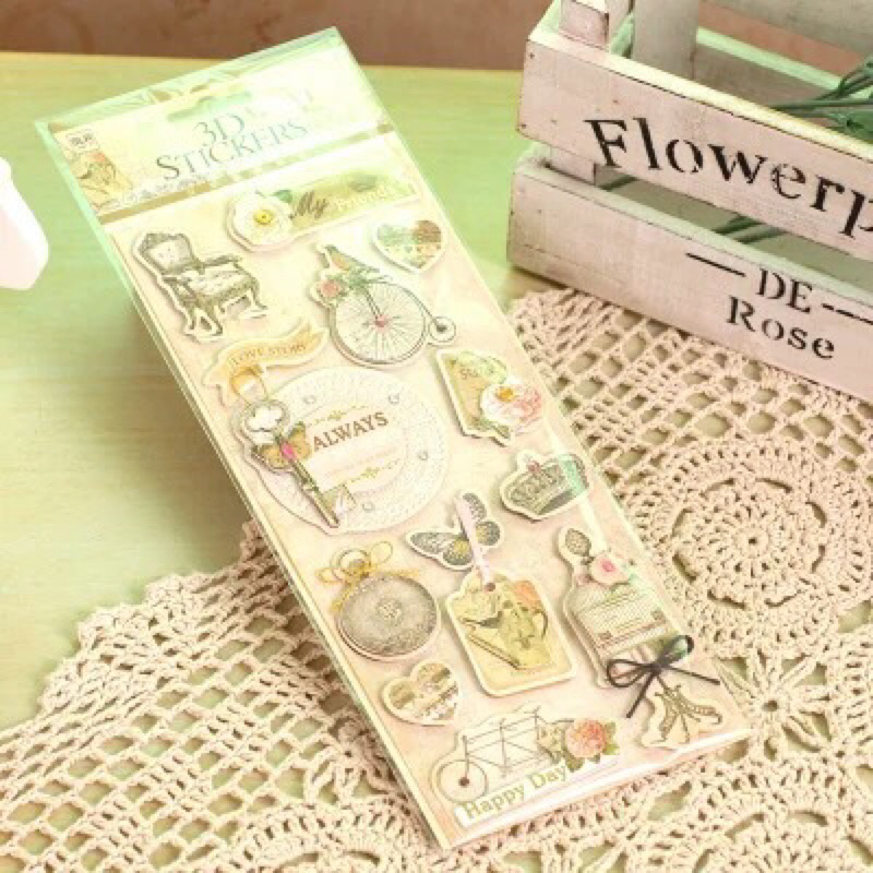 sticker hình dán 3D nổi loại dày đẹp, sẵn keo mặt sau, được chọn mẫu ...