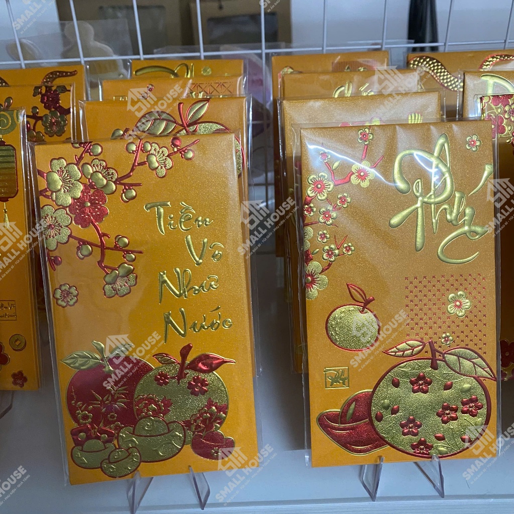 Sỉ 30 bao lì xì VÀNG NHUNG ÉP KIM NỔI hàng đẹp loại 1-Mix đủ mẫu