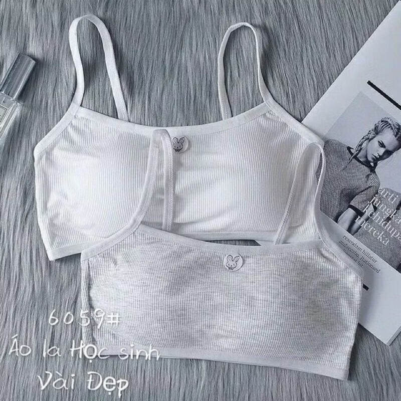 Áo Bra Học Sinh Chất Cotton Tăm Có Lót