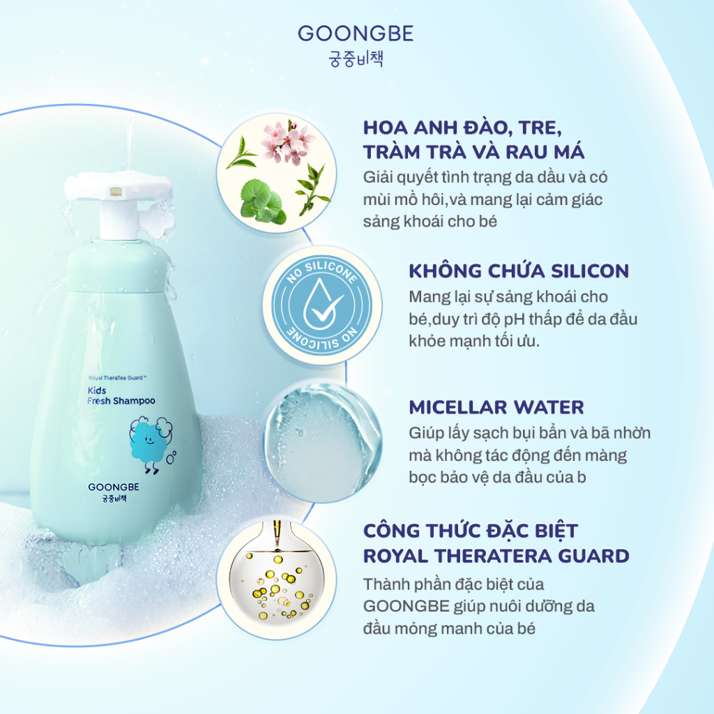 Ảnh Combo Dầu Gội + Sữa Tắm Trẻ Em GOONGBE Kids Thành Phần Dịu Nhẹ Cho Da Nhạy Cảm 300ml 3