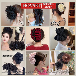 Kẹp tóc nơ tiểu thư NOVSET cặp tóc nơ tiểu thư to phong cách hàn quốc