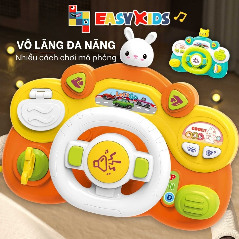 Đồ Chơi Montessori Cho Bé Vô Lăng Xe Hơi Có Đèn Nhạc Đa Chức Năng