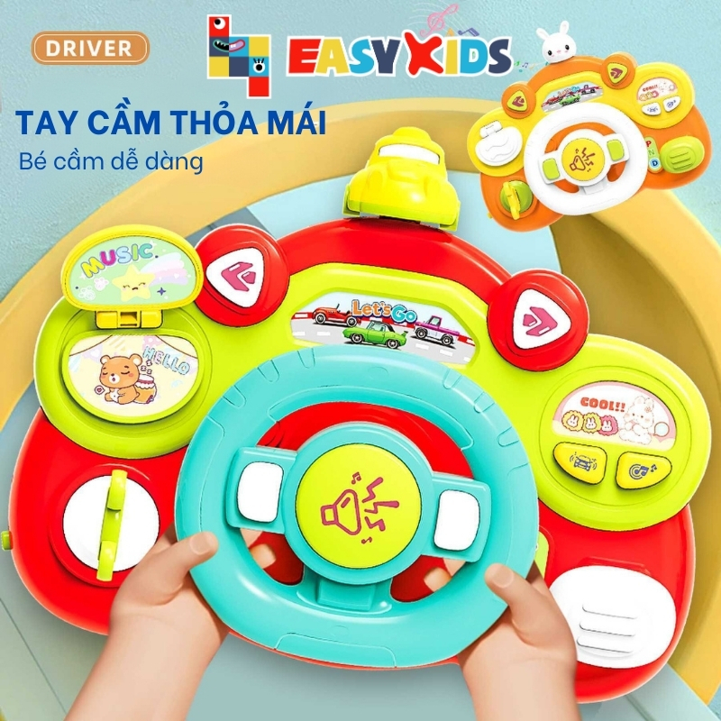 Đồ Chơi Montessori Cho Bé Vô Lăng Xe Hơi Có Đèn Nhạc Đa Chức Năng