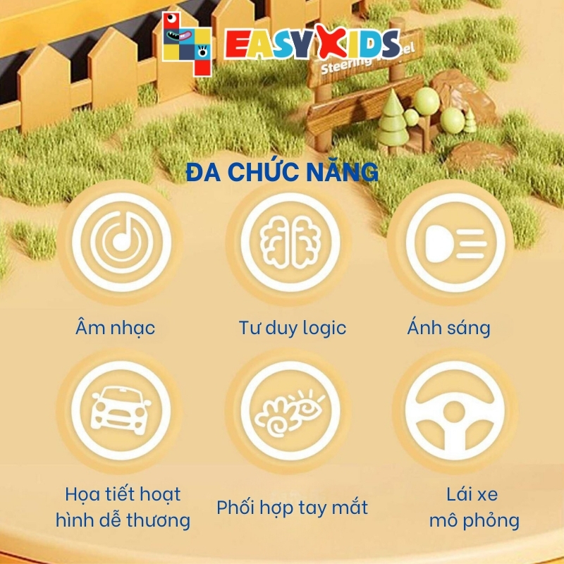 Đồ Chơi Montessori Cho Bé Vô Lăng Xe Hơi Có Đèn Nhạc Đa Chức Năng