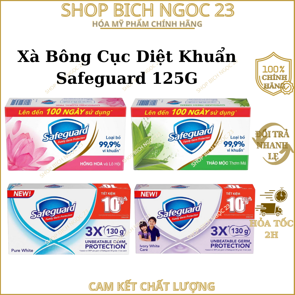 Xà Bông Cục Diệt Khuẩn Safeguard 115g tuỳ đợt tặng 125G